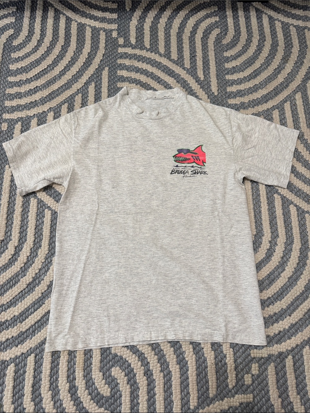 Vintage Brudda Shark Hawaii Neon Shark Graphic T Shirt